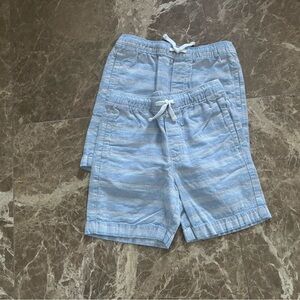 Light Blue Striped Shorts with Drawstring